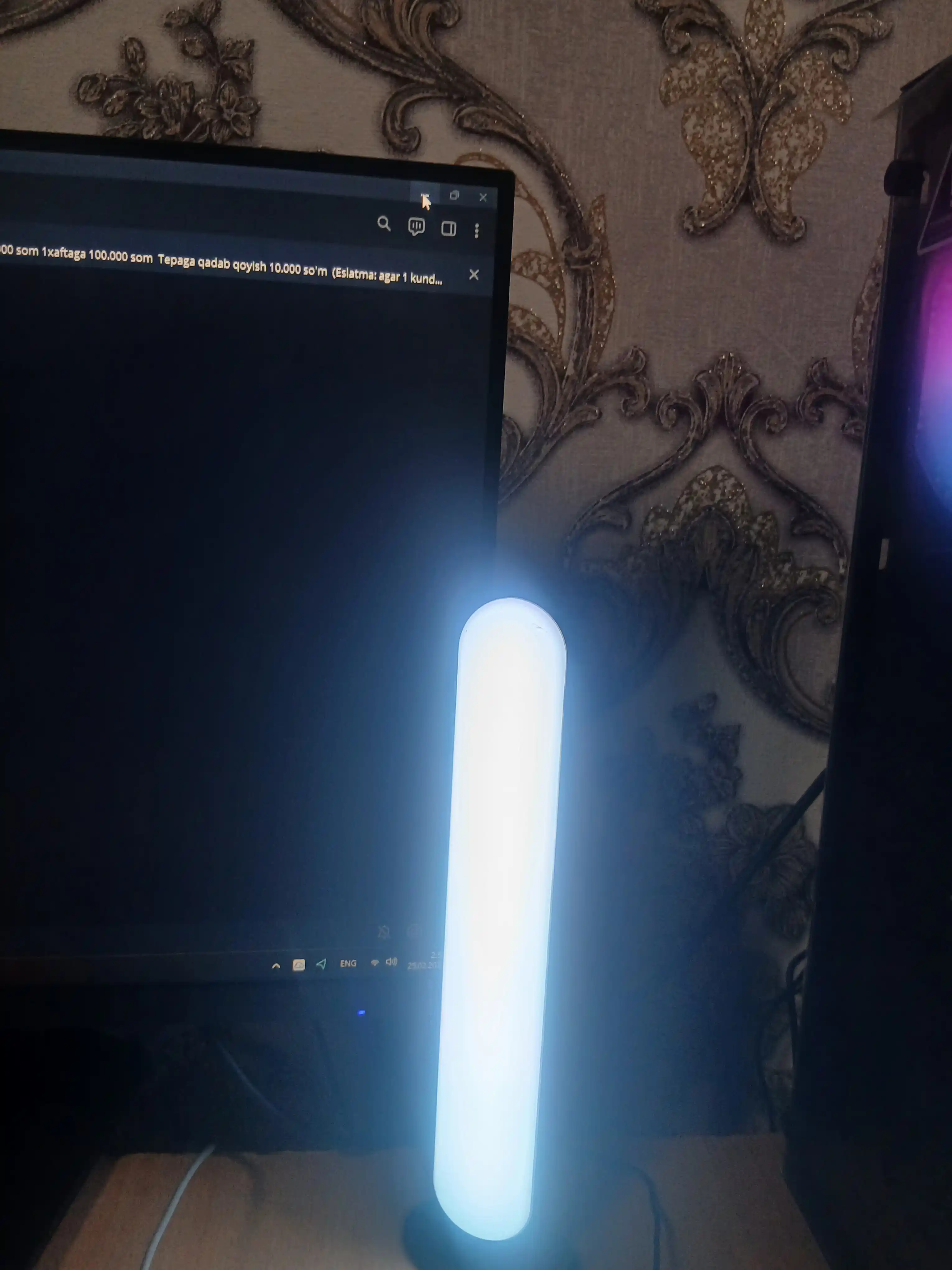 RGB lampa, aqlli ekvalayzer, svetodiodli, kompyuter uchun neonli
