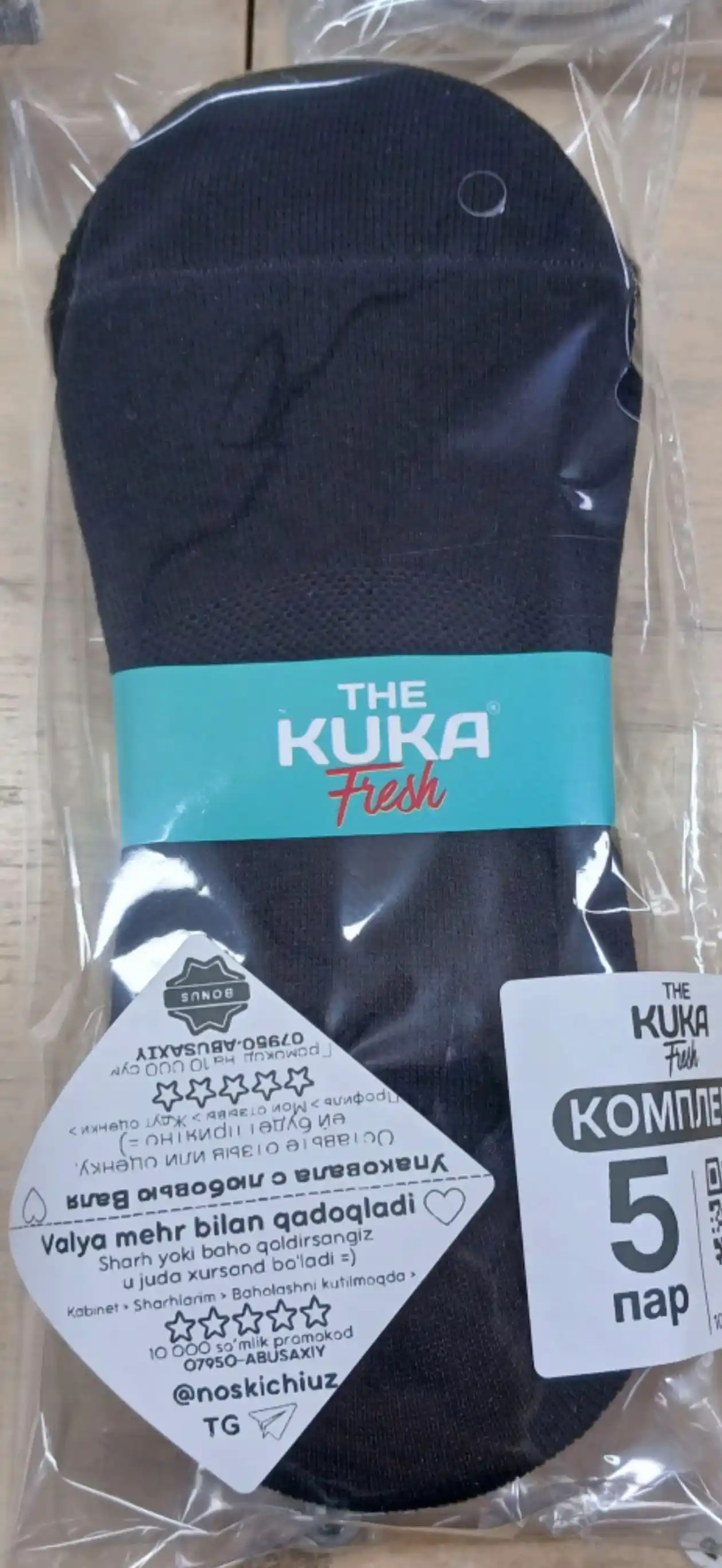 Pyatki paypoqlar erkaklar va ayollar uchun, 5 juft, kalta naski, pyatki, The Kuka Fresh