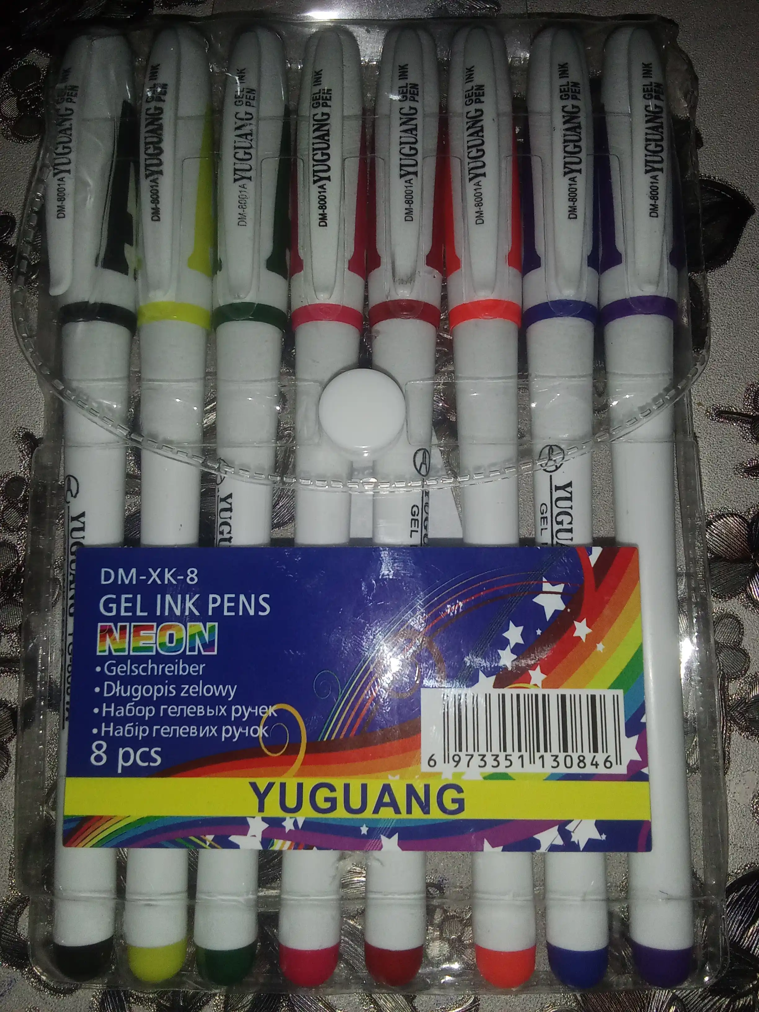 Gelli ruchkalar to'plami yorqin ranglarda Yuguang Neon
