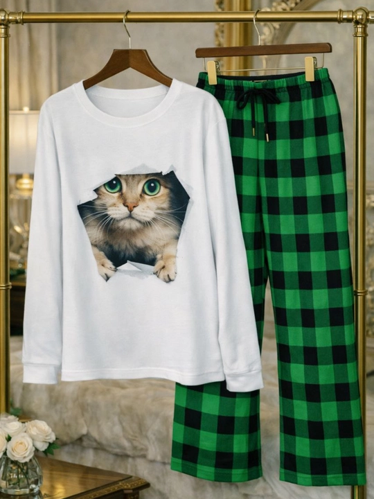 Ayollar va qizlar uchun pijama, uy kiyimi to'plami, kundalik uchun paxtali pijama GoldzaR