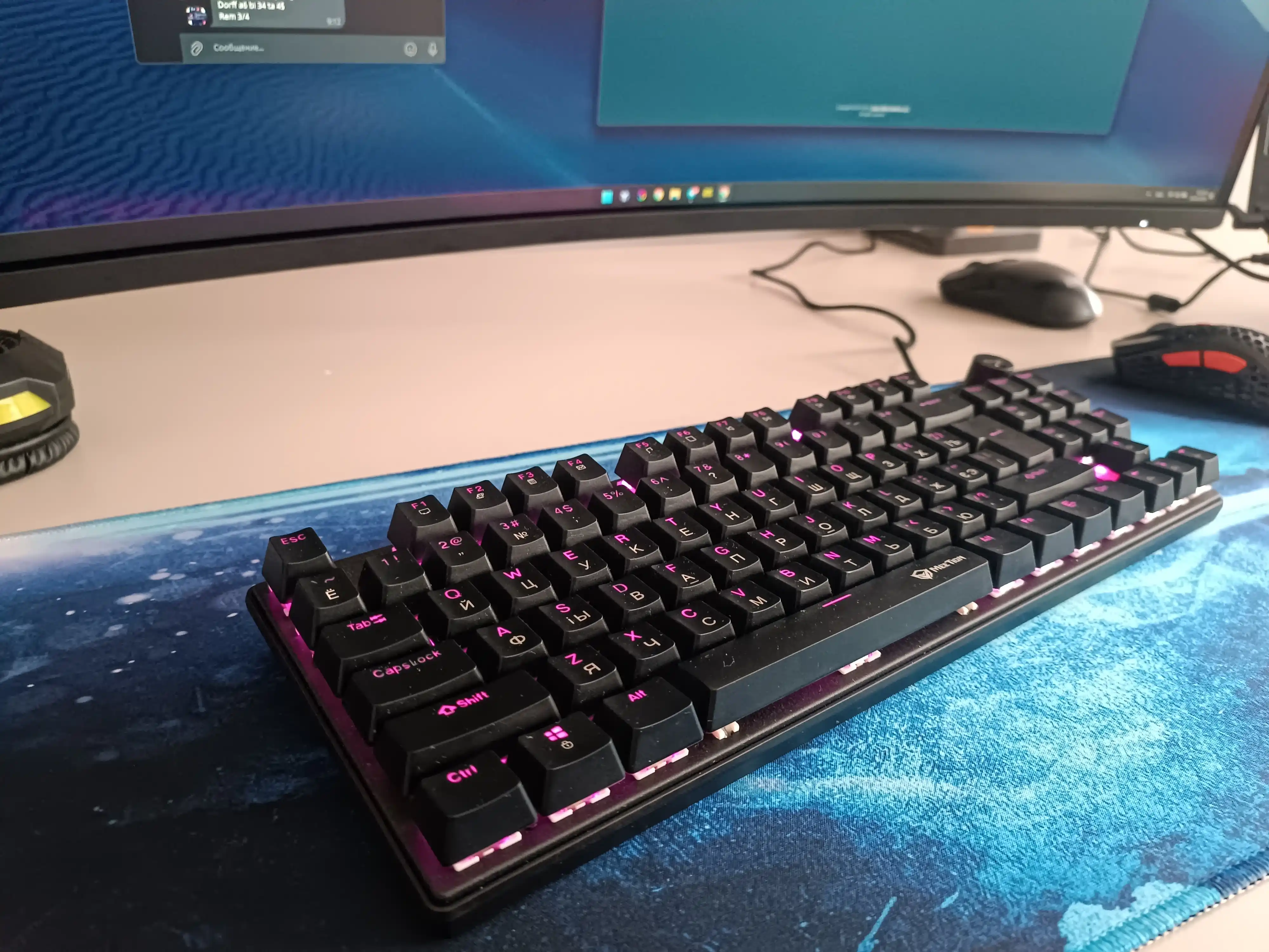 Игровая клавиатура MK008 Pro, MeeTion, механикическая, TKL 87 клавиш, с подсветкой