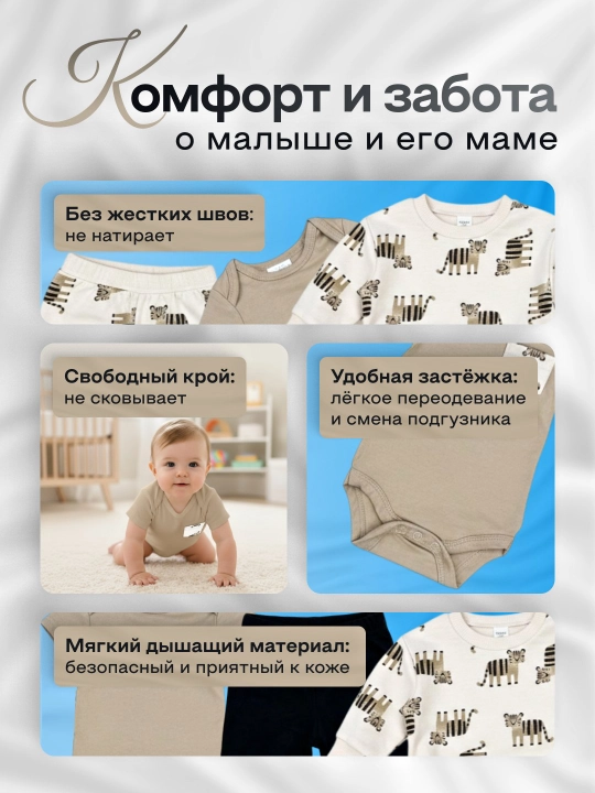 Костюм для новорожденных, маломерит, комплект для малышей 4 в 1