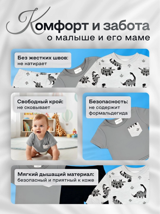 Костюм для новорожденных, маломерит, комплект для малышей 4 в 1