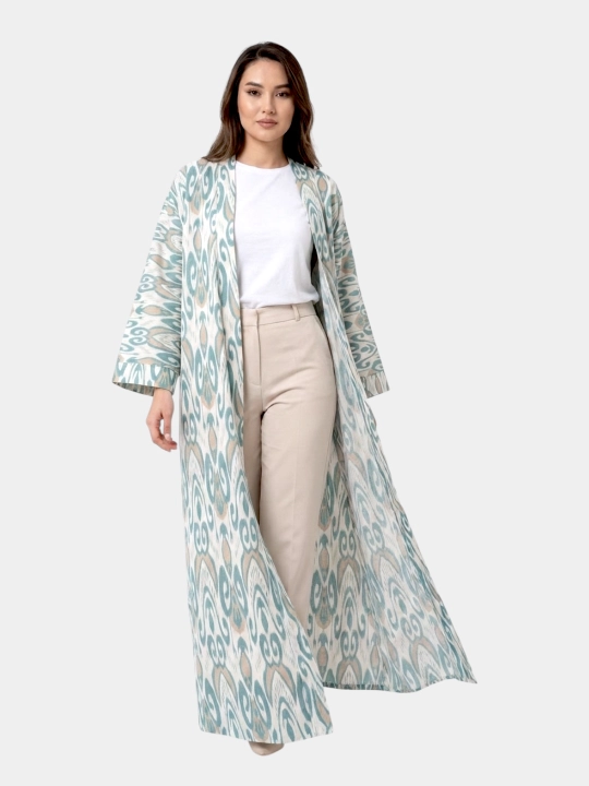 Ayollar uchun milliy abaya, standart o‘lcham, 46-60, material: zig‘ir