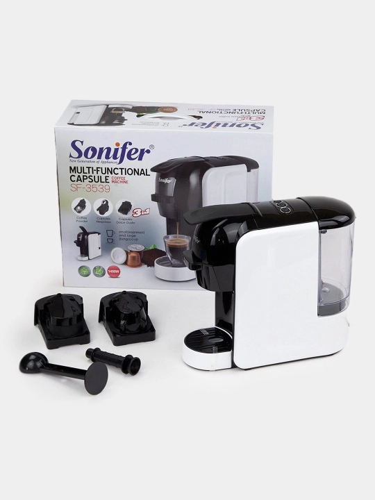 Qahva mashinasi SONIFER SF-3539 3tasi 1da, kapsula va maydalangan, Nespresso, Dolce Gusto