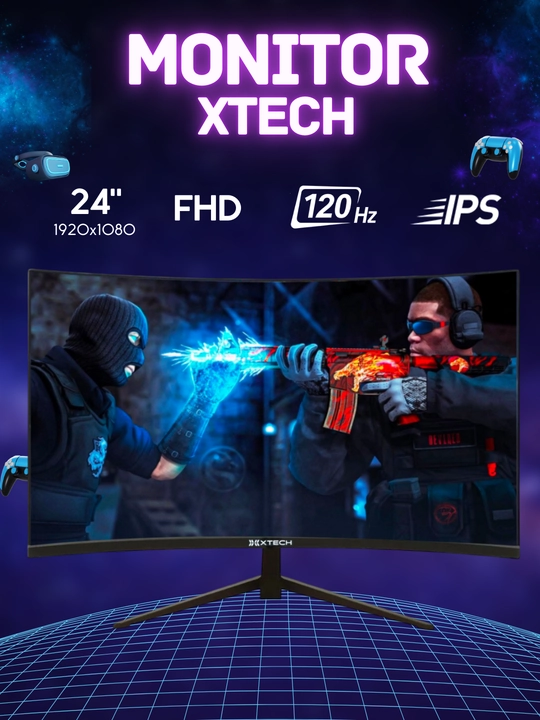 Монитор XTECH, 24",22",29",IPS,FHD,плоский или изогнутый экран,5 мс,для работы,учёбы и игр - 