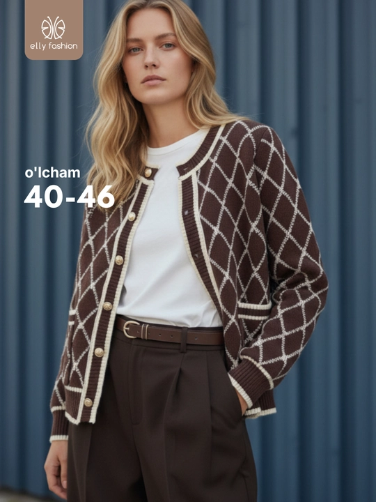 Kardigan ayollar uchun trikotaj - ELLY FASHION - 