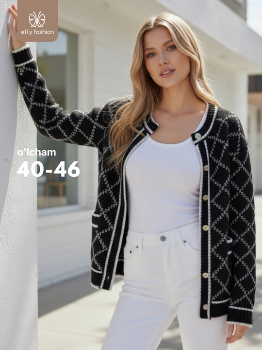 Kardigan ayollar uchun trikotaj - ELLY FASHION - 