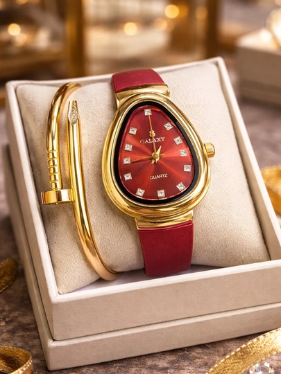 Женские часы и браслет, кварцевые часы, с браслетом. Женские Наручные часы — MKTHOME-SOATMIXLIBRASLET-БОРДОВ