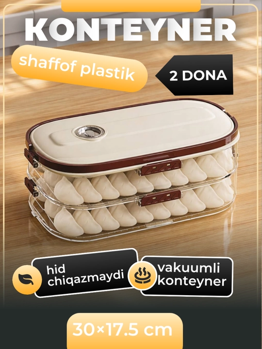 Konteyner toplami uy uchun, oziq ovqat saqlash uchun, muzlatgichta saqlash uchun, vakumli - 