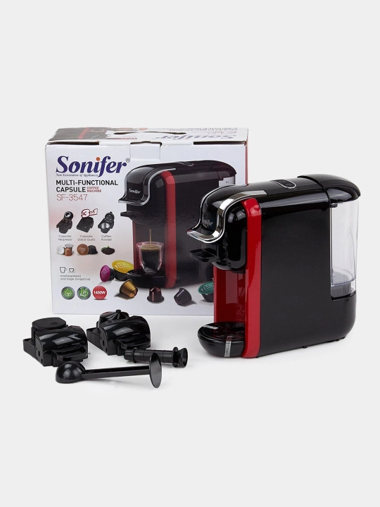 Кофемашина 3 в 1 Sonifer SF-3547, подходит для капсульного и молотого кофе
