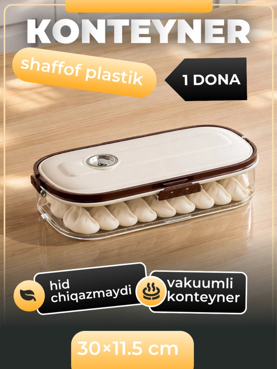 Konteyner toplami uy uchun, oziq ovqat saqlash uchun, muzlatgichta saqlash uchun, vakumli - 