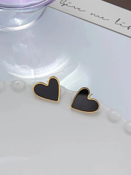 Elegant Black Heart серьги – красивый подарок для женщин