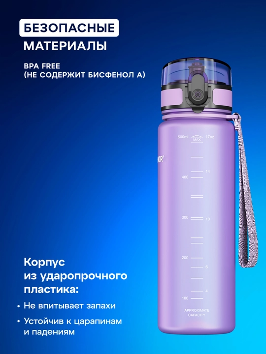 Almashtiriladigan kartidjga ega Aquaphor City filtr-butilkasi