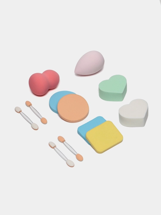 Sponj makiyaj uchun professional kosmetik gubkalar to‘plami, bonkali to'plamda 12 dona