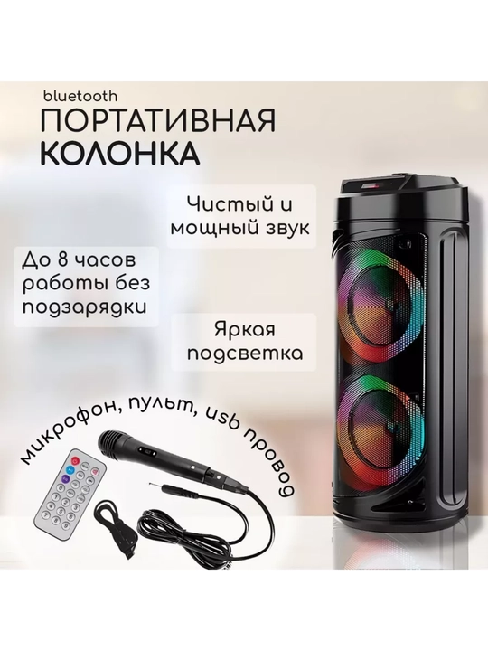 ZQS 6212 Караоке колонка — Bluetooth, микрофон и мощный звук