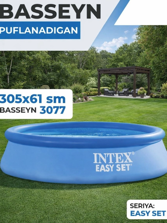 Puflanadigan basseyn Intex Easy Set, hajmi 3077 litr, о'lchami 305x61 sm