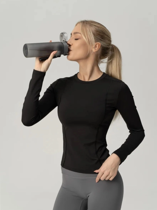 Фитнес одежда, SlimFit женская спортивная, рашгард, футболка