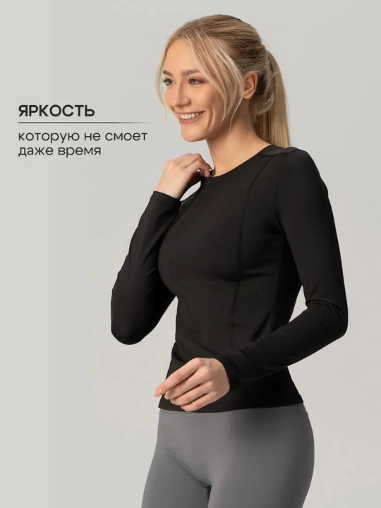 Фитнес одежда, SlimFit женская спортивная, рашгард, футболка
