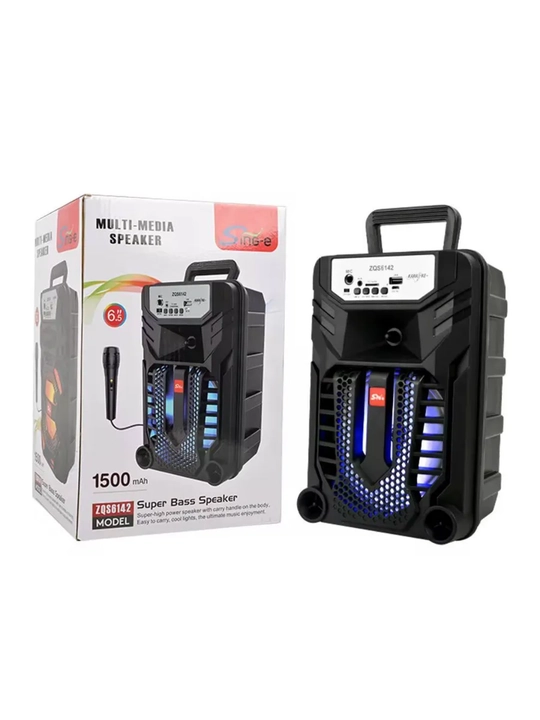 Караоке колонка ZQS-6142 – Bluetooth, пульт и микрофон,  Bass
