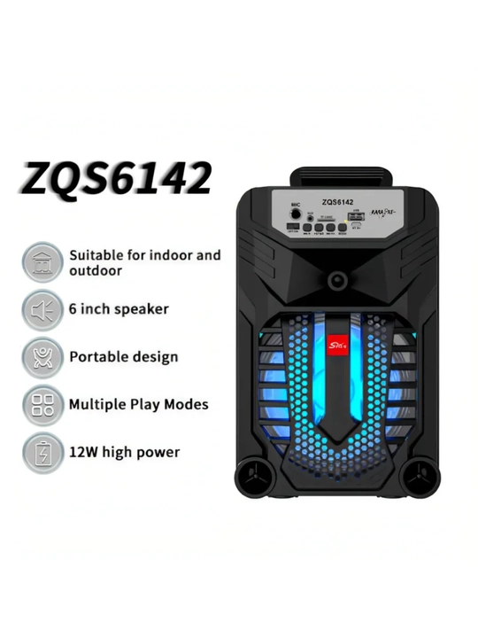 Караоке колонка ZQS-6142 – Bluetooth, пульт и микрофон,  Bass