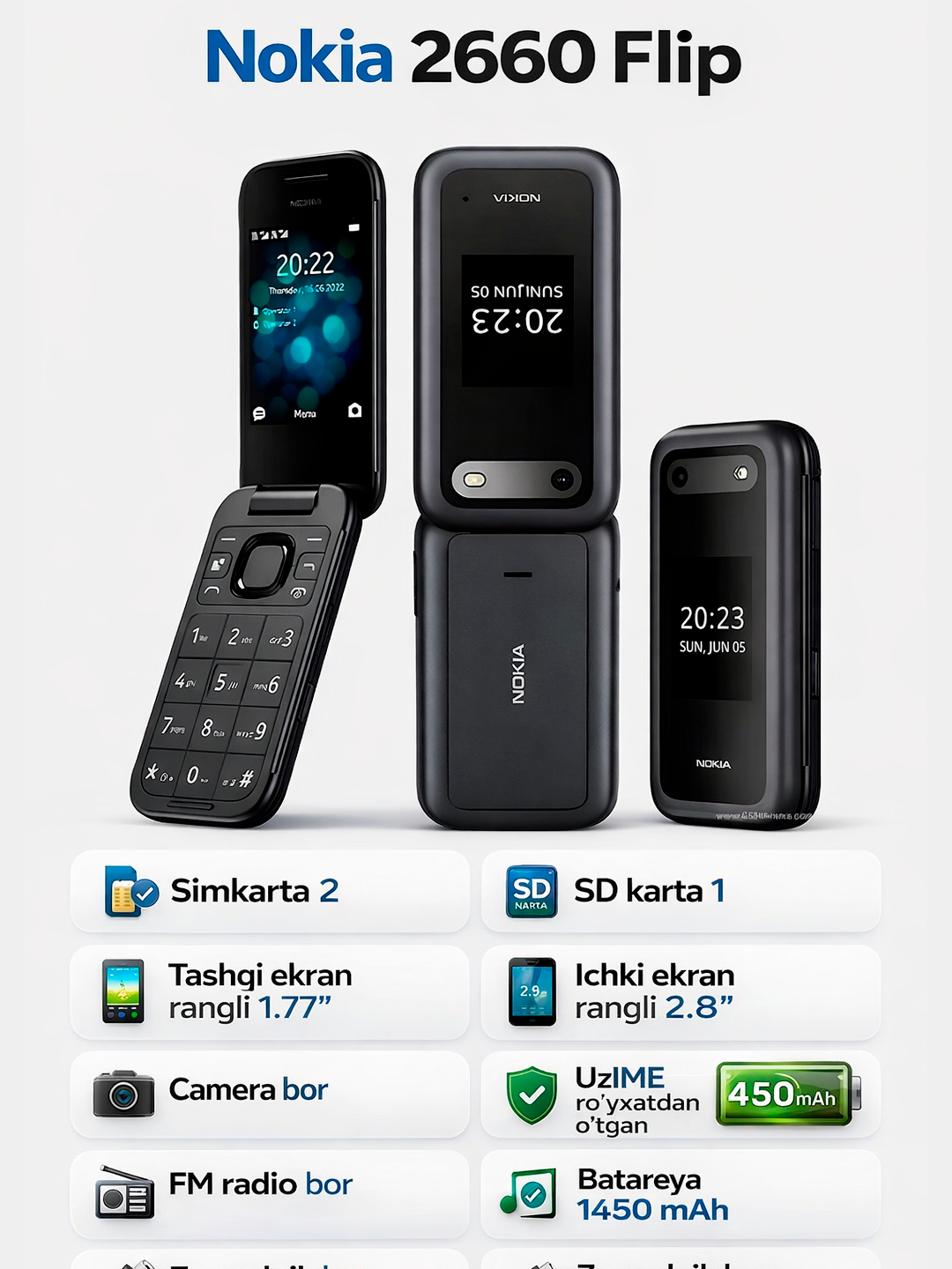 Nokia 2660 Flip Hon kong. Uzime ro'yxatdan o'tgan - 