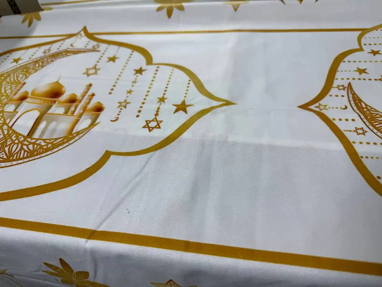 Скатерть праздничная, декор для стола с бархатистой поверхностью, на Рамадан, Ифтар, Хайит