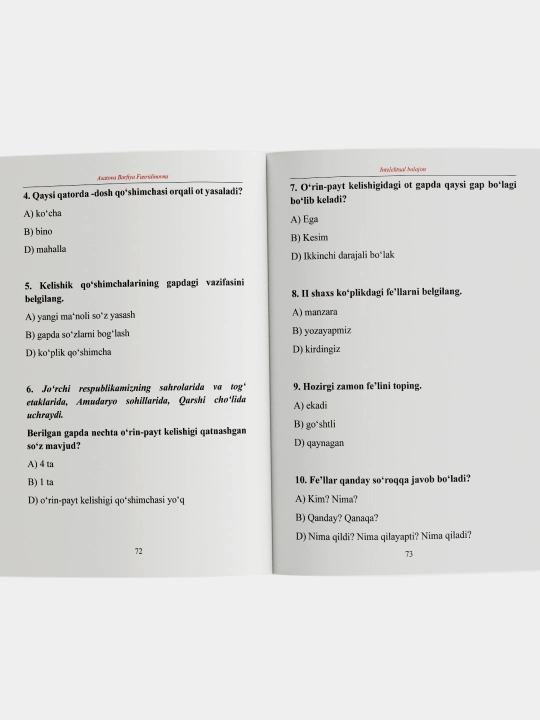 Intelektual bolajon. Ona tili Mashq daftari. 4-sinf