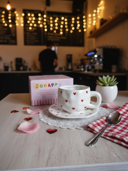 Чашка с блюдцем, чайная, кофейная чашка, подарочная посуда, керамическая чашка