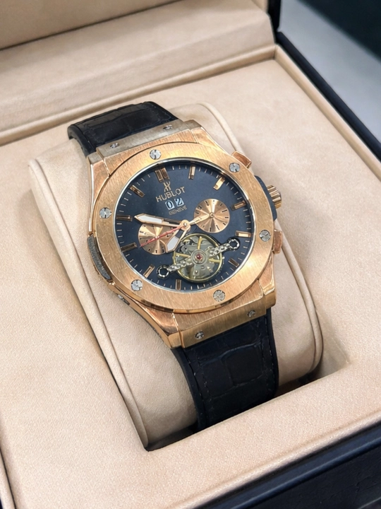Erkaklar qo'l soati hublot, mexanika qo'l soati,karobka dakument hujjatlari