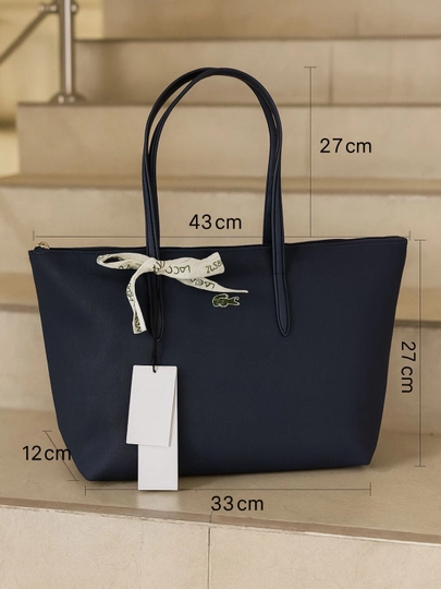 Ayollar sumkasi Lacoste uslubida, shopper sumkasi, yelka modeli, har kungi obraz uchun mos