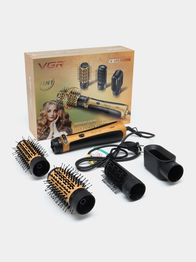 Профессионалный фен VGR V-487, 495, 498 с щеткой, вращением на 360°, керамически покрытием — RENESAN-NWGRTIRCFCZR-БРОНЗ