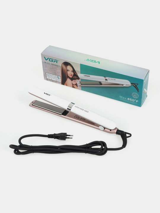 Professional to‘g‘rilovchi soch dazmoli VGR V-509, V-516, V-522, LCD displeyli keramik