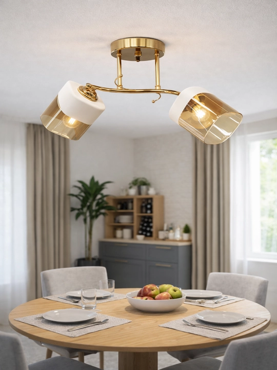 E27 patronli shift lyustrasi 2/3/5 lampali, tilla va qora plafonli, 25 m² gacha