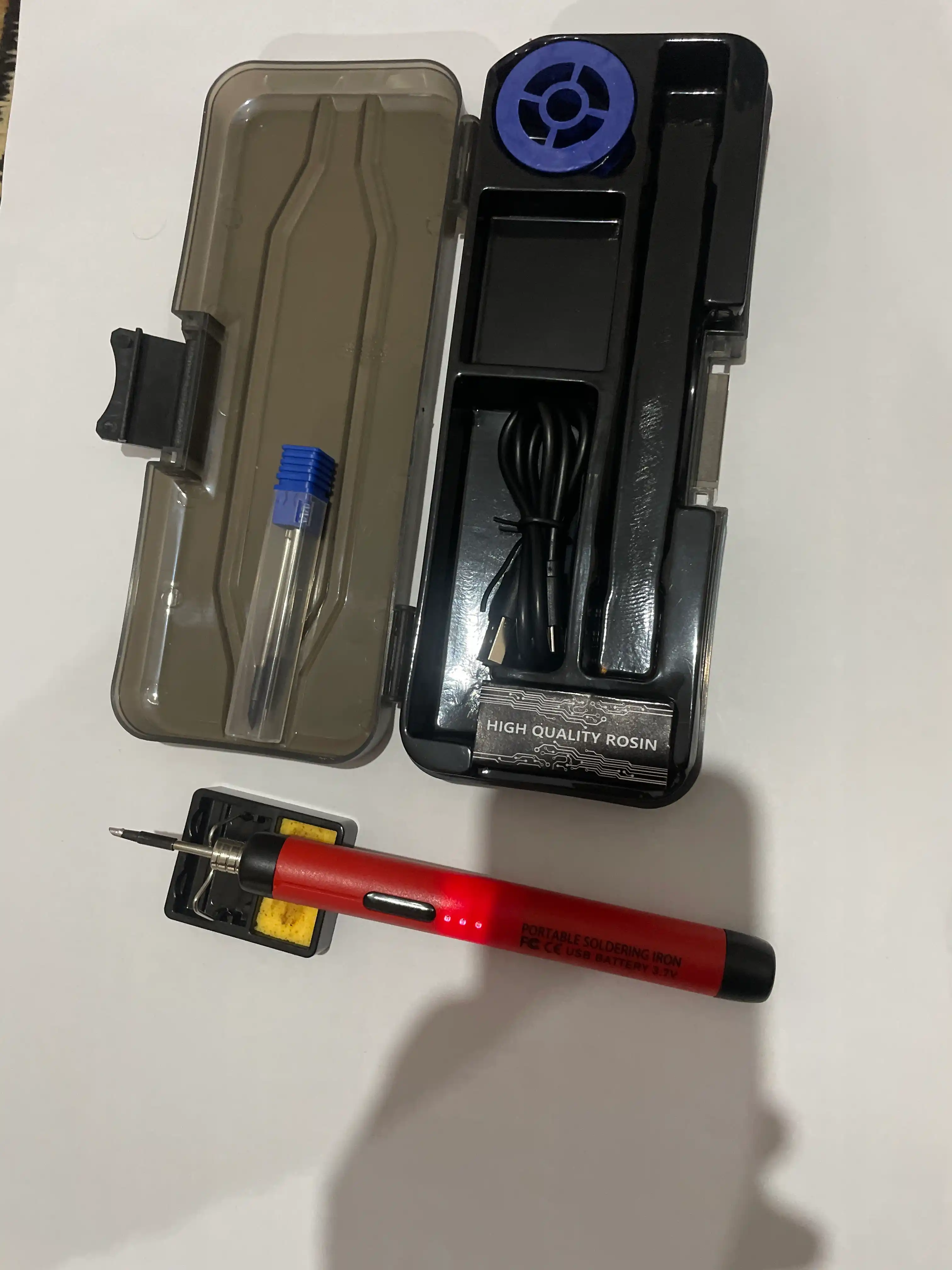 Portativ simsiz elektr payalnik 3 xil uchi bilan USB Type-C qayta zaryadlanuvchi 3.7V 8W
