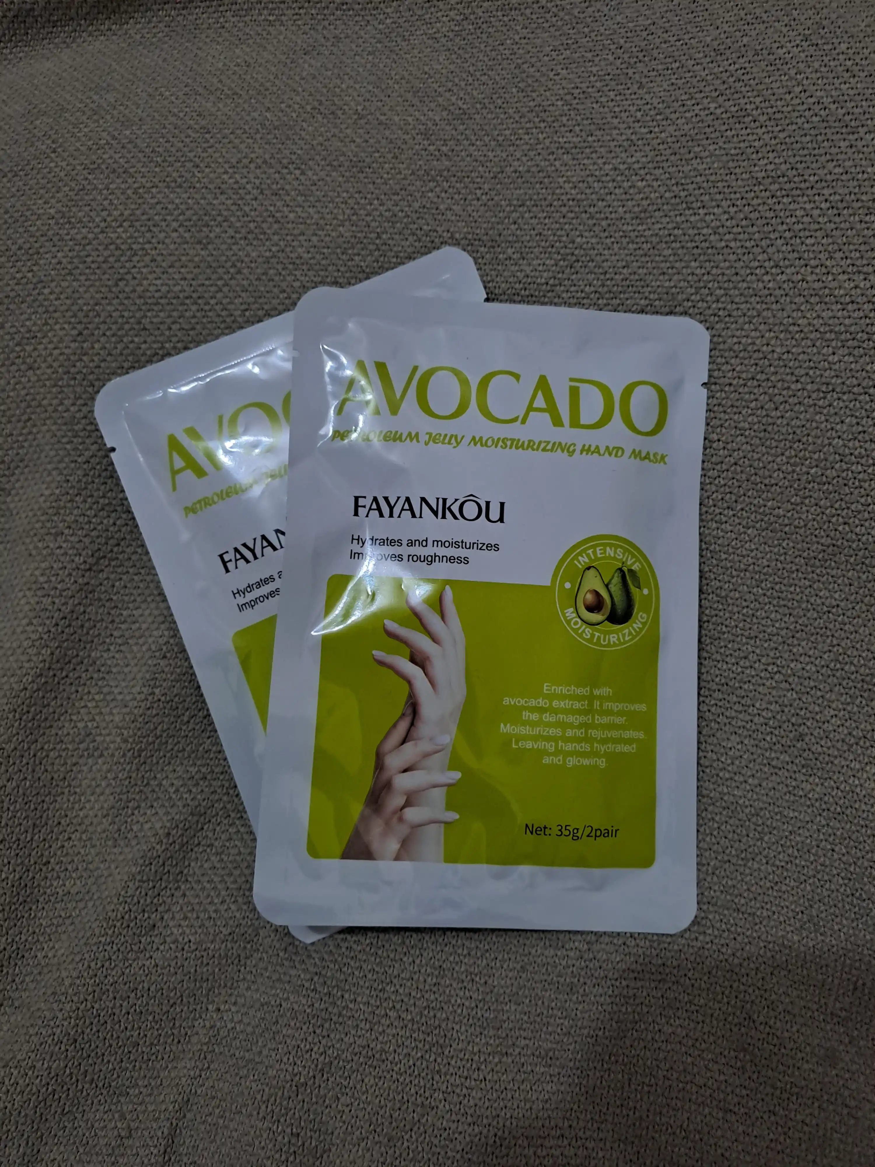 Avokado va vazelinli qo‘l uchun namlovchi FAYANKOU maskasi, 35 gr/juft