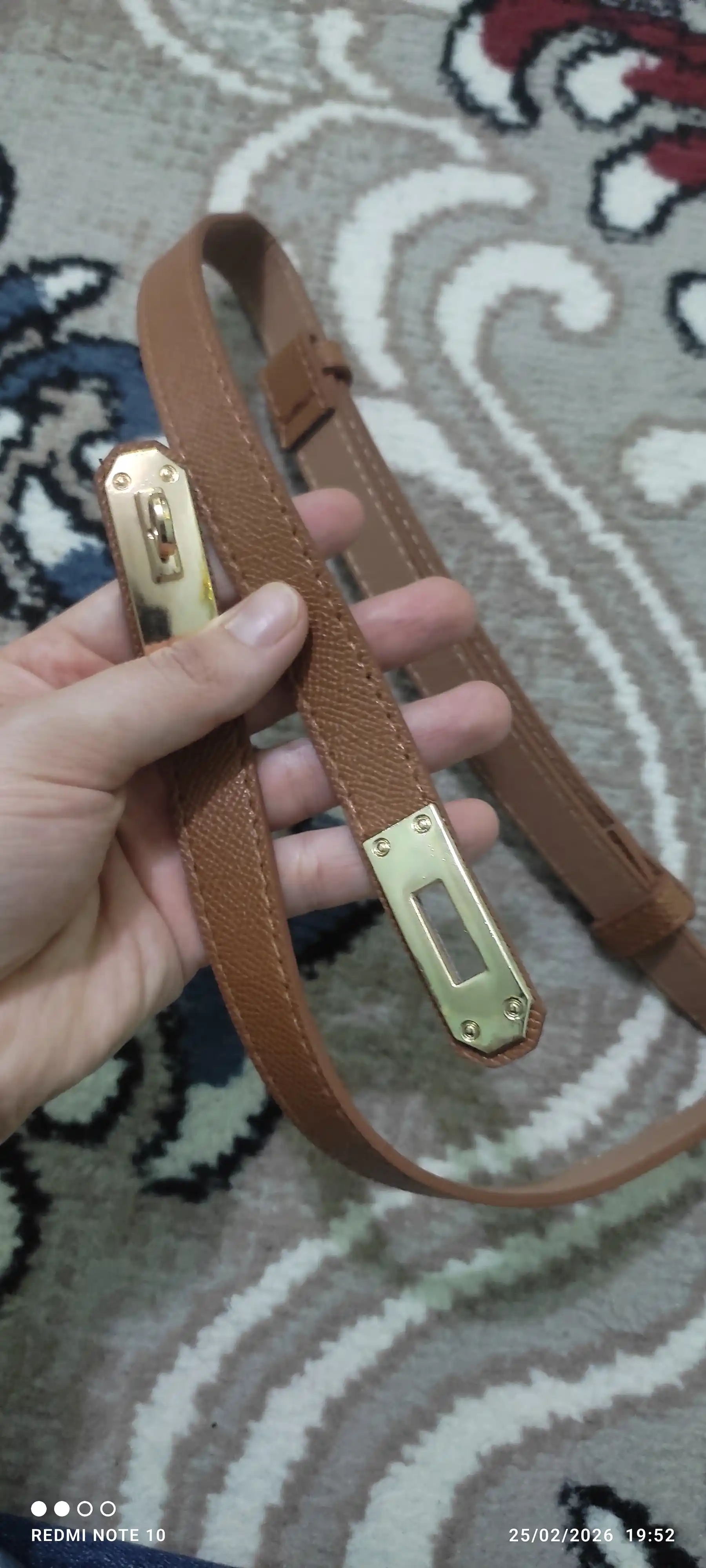 Hermes ayollar kamari, maktab belbog'i, ingichka, oltin tokali qora
