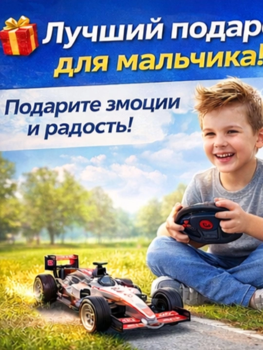 Boshqaruv pultli mashina, poyga modeli, bolalar uchun 6+, yuqori tezlik - 