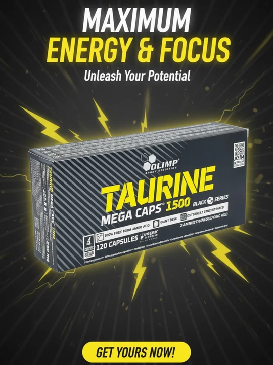 Olimp Taurin 1500 mg 120 kapsula Taurin sport va fokuslar uchun kapsulalarda - 