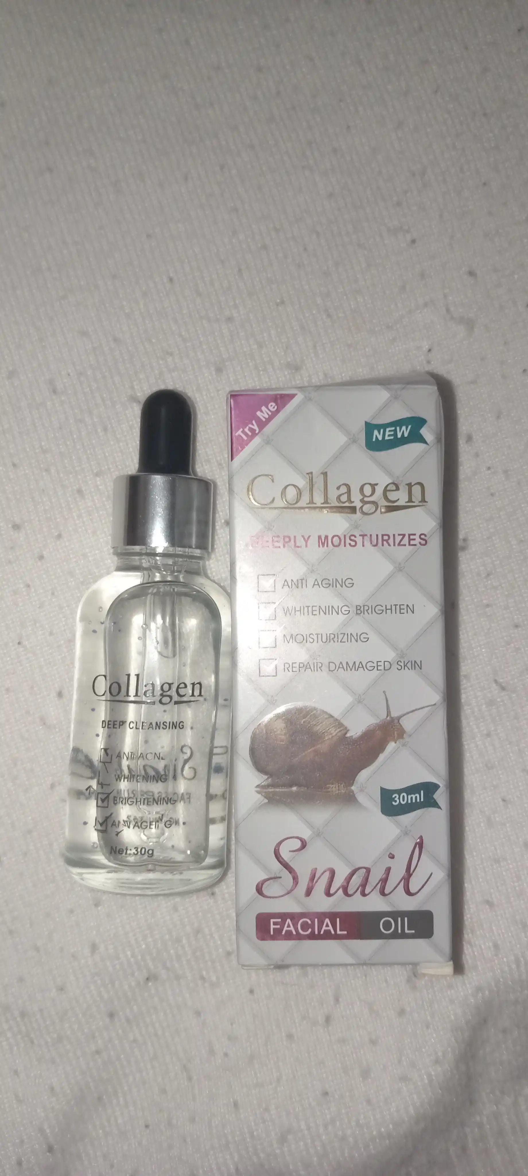 Collagen baza makiyaj uchun, bo'yanish asosi, qarishga qarshi vosita, Collagen Snail, 30 g