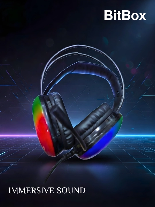 Gaming Naushnik RGB, Mikrofonli Professional O‘yin Quloqchini, Kuchli Bass