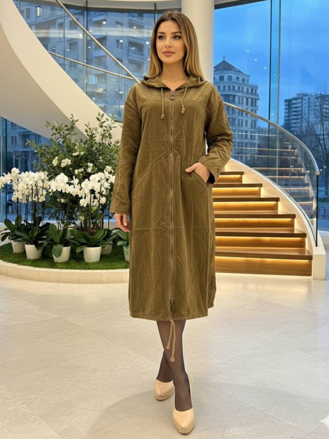 Женское платье, длина миди, прямой крой, длинные рукава, для весны - 