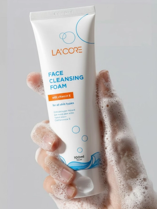 La'core, Face Cleansing Vitamin E - пенка для мягкого очищения лица, 100 мл