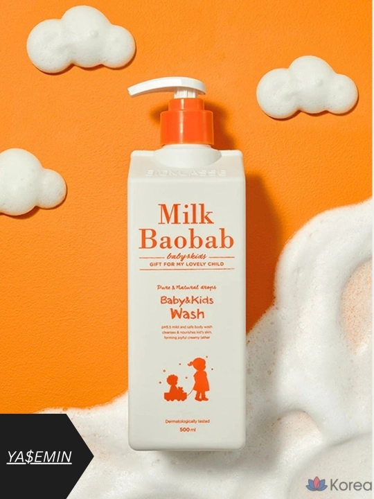 Bolalar uchun dush geli Milk Baobab Baby Body Wash, 500 ml