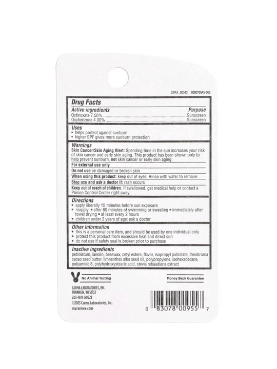 Lab uchun namlоvchi, oziqlantiruvchi balzam Carmex, SPF 15, 10 g, lab uchun balzam
