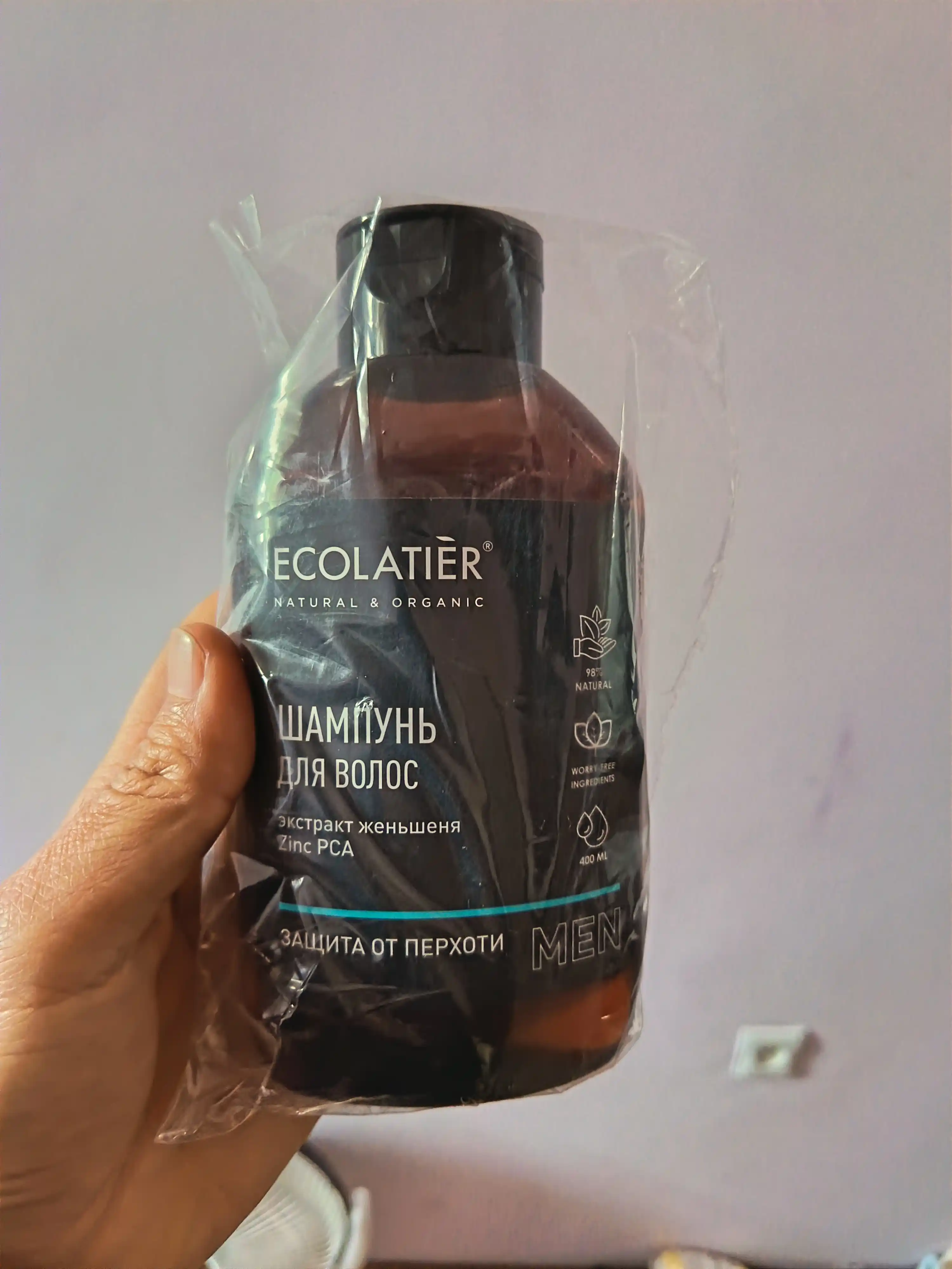 Мужской шампунь "Защита от перхоти" Ecolatier, натуральный состав, 400 мл