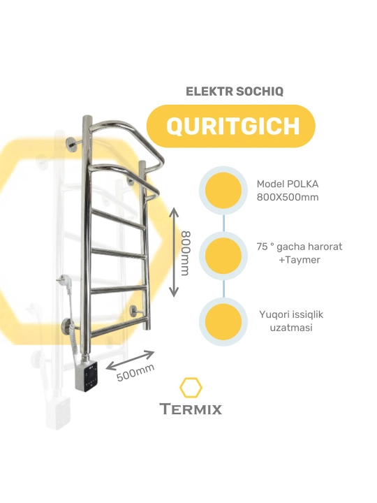 Termix P80 elektr sochiq quritgichi, 460×800 mm - 