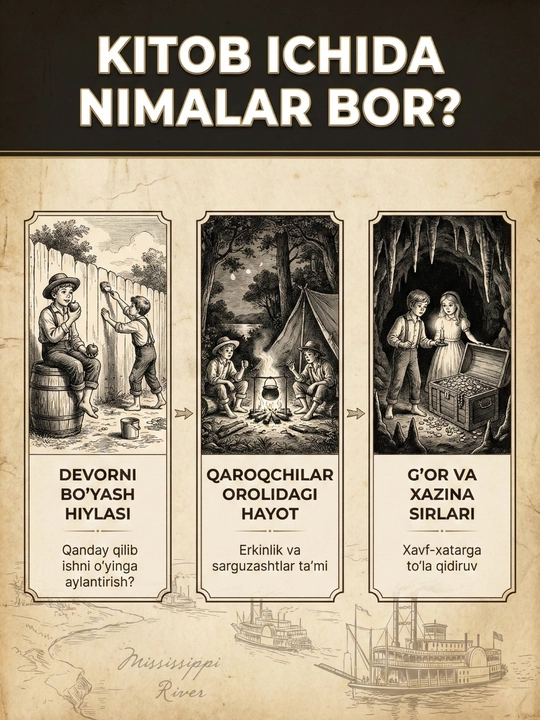 Mark Tven: Tom Soyerning sarguzashtlari, Kitob, Klassika, Sarguzashtlar, Jahon adabiyoti
