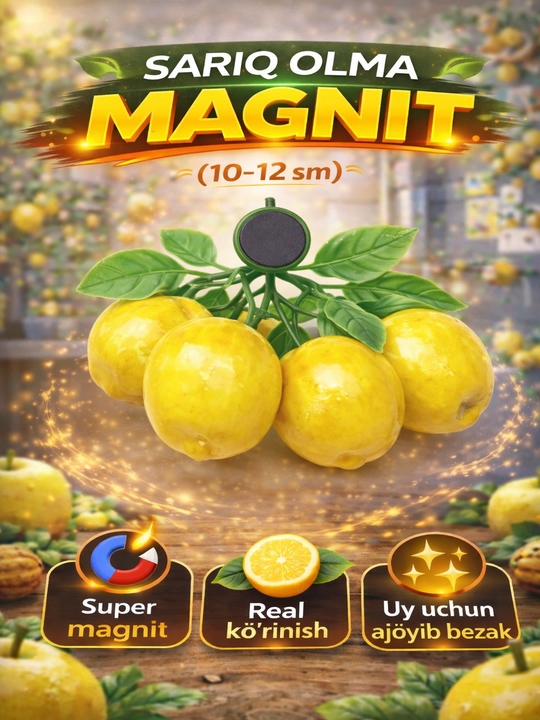 Meva shaklidagi magnitlar (10–12 sm) – real ko‘rinish, kuchli magnit - 