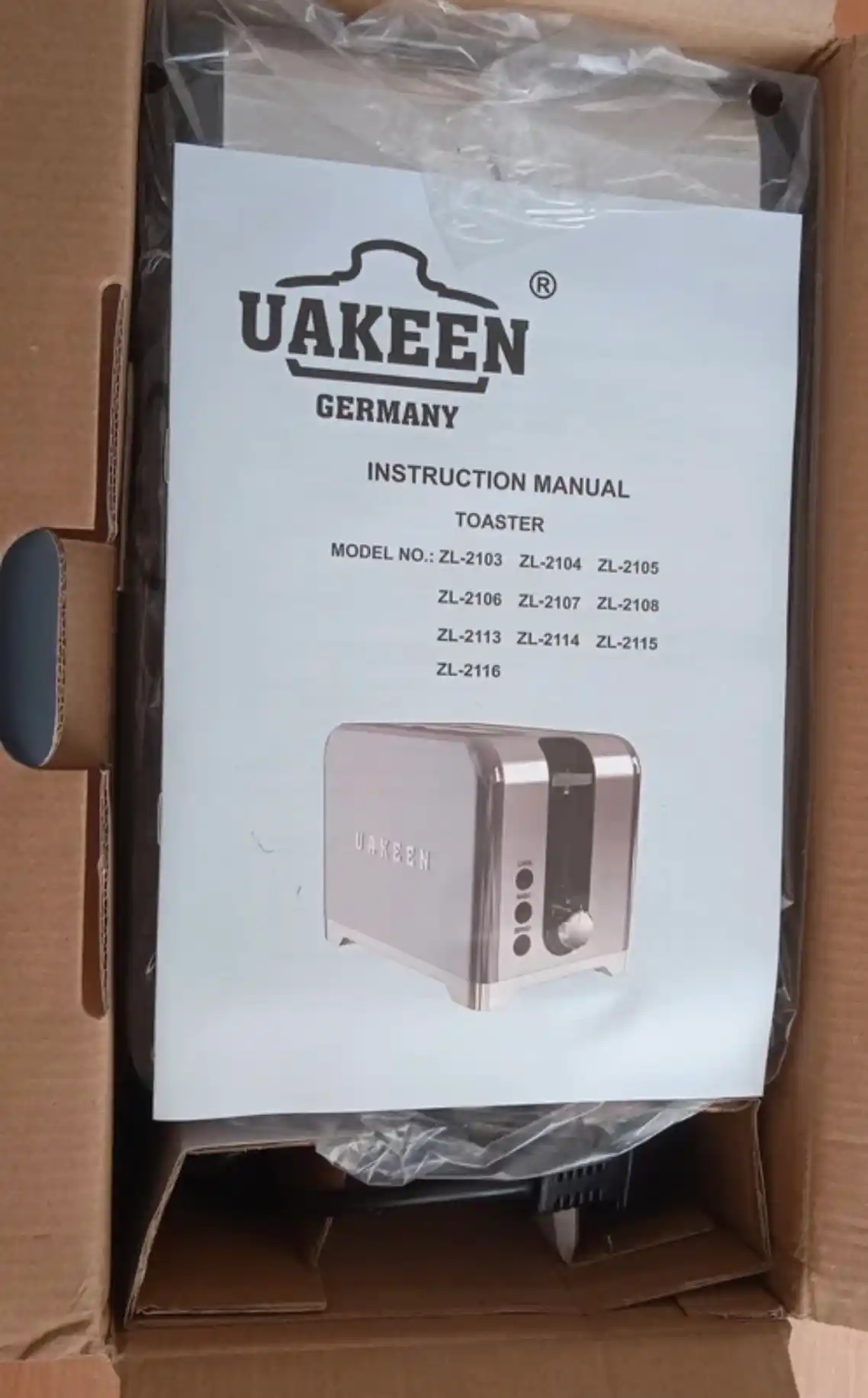 Uakeen tosteri, non va sendvichlar uchun, taglik bilan, 1000 Vt